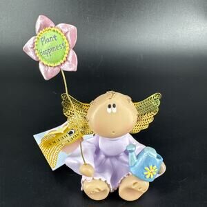 Vintage Angel Cheeks Kirk’s Kritters Figurine Plant Happiness Gardener Water Can